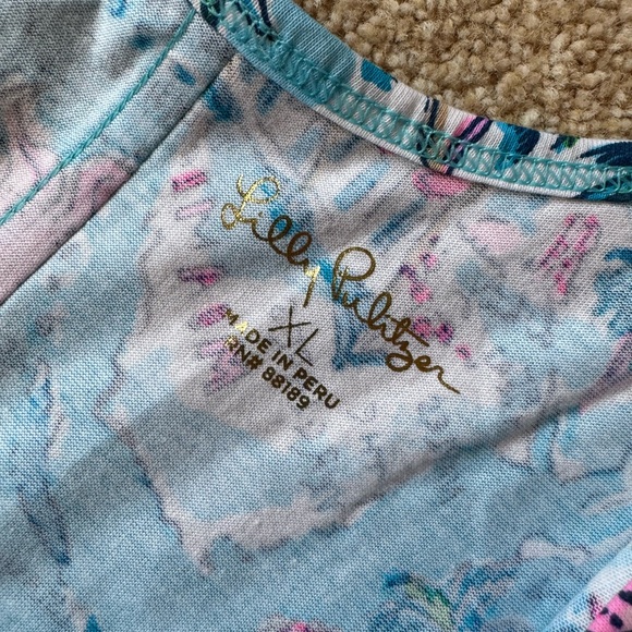 Lilly Pulitzer Newberri Tank Dress, size XL, color Amalfi Blue Lilly’s Roadtrip - Picture 3 of 7